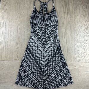 Dakini Small Racerback Dress Built In Bra Athleisure Black White Stretch